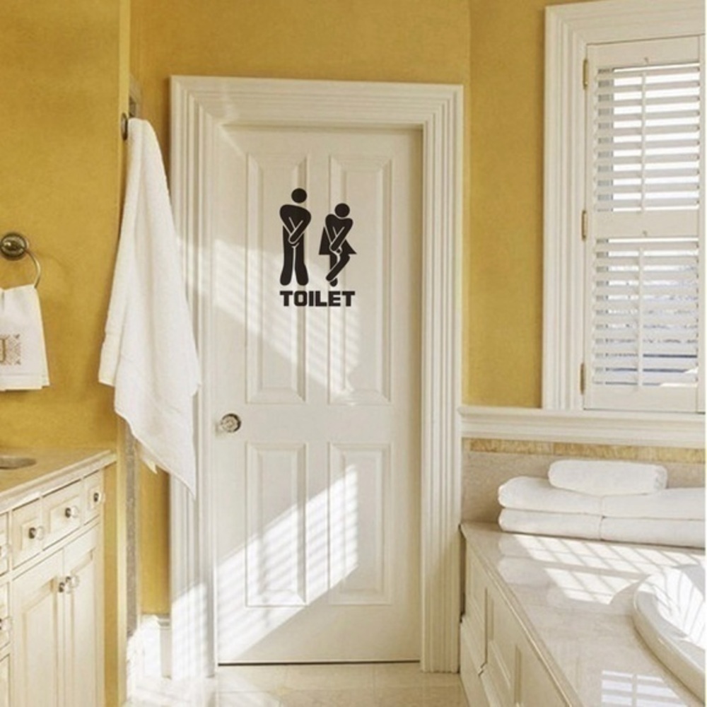 💋 Toilet Bathroom Sign Decal Sticker humor